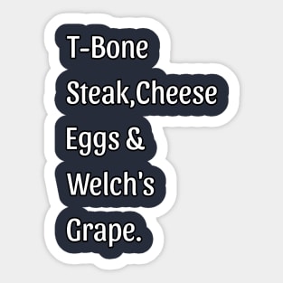 Guest Check - T-Bone Steak, Cheese Eggs, Welch's Grape Sticker